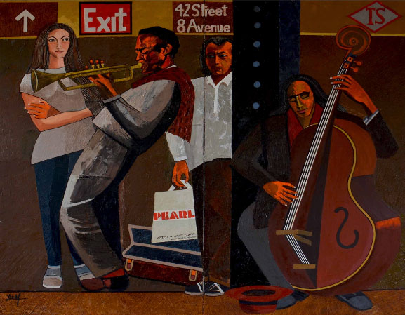 Musicos En New York, 220 x 190 cm